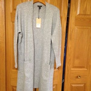 HALOGEN - Open Front Cardigan - Grey Heather - New with Tag